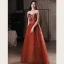 Charming Burgundy Bow Strapless Evening Dresses 2022 A-Line / Princess Sleeveless Backless Floor-Length / Long Evening Party Formal Dresses