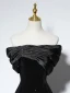 Elegante Schwarz Glanz Ballkleider 2024 A Linie Off Shoulder Ärmellos Rückenfreies Lange Ball Festliche Kleider