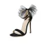 Sexy Schwarz Cocktail Sandalen Damen 2022 Knöchelriemen Schleife 11 cm Stilettos Peeptoes Hochhackige Sandaletten