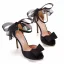Sexy Noire Soirée Noeud Sandales Femme 2022 Bride Cheville 11 cm Talons Aiguilles Peep Toes / Bout Ouvert Sandales Talons Hauts