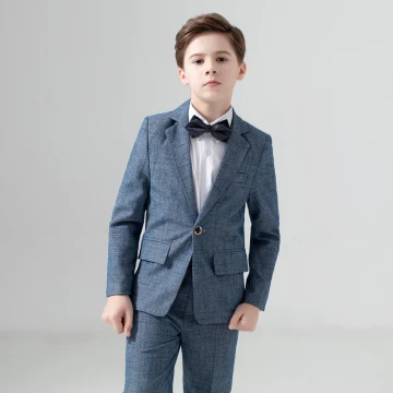 Moderne Mode Océan Bleu Manches Longues Costume Garçon Mariage 2023 Manteau Pantalon Chemise Cravate Gilet Mariage