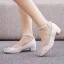 Chic Faux Diamant En Dentelle Fleur Blanche Talon Bas Chaussure De Mariée 2023 Bride Cheville 3 cm Talons Épais À Bout Pointu Chaussure De Mariée Talons Hauts
