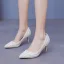Elegante Abrikoos / Beige Parel Huwelijk Pumps Hoge Hakken 2025 7 cm Naaldhakken / Stiletto Spitse Neus Bruidsschoenen
