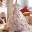 Flower Fairy Multi-Colors Sequins Lace Flower Birthday Flower Girl Dresses 2025 Ball Gown Off-The-Shoulder Sleeveless Backless Floor-Length / Long Tulle