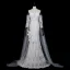 Haut de Gamme Blanche Noeud En Dentelle Fleur Perle Robe De Soirée 2026 Trompette / Sirène De l'épaule Manches Courtes Dos Nu Train De Balayage Soirée Robe De Ceremonie