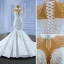 High-end White Trumpet / Mermaid Wedding Dresses 2022 High Neck Sleeveless Beading Rhinestone Tassel Pearl Lace Flower Chapel Train Wedding