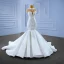 High-end White Trumpet / Mermaid Wedding Dresses 2022 High Neck Sleeveless Beading Rhinestone Tassel Pearl Lace Flower Chapel Train Wedding