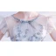 Chic / Beautiful Sky Blue Beading Pearl Rhinestone Prom Dresses 2023 A-Line / Princess Scoop Neck Bow Sleeveless Backless Floor-Length / Long Prom Formal Dresses