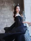 Sexy Black Beading Lace Flower Sequins Evening Dresses 2023 Trumpet / Mermaid cloak Scoop Neck Sleeveless Floor-Length / Long Evening Party Formal Dresses