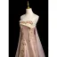 Style Chinois Rougissant Rose Perlage Paillettes En Dentelle Fleur Appliques Fendue devant Robe De Bal 2025 Princesse Bustier Sans Manches Dos Nu Train De Balayage Promo