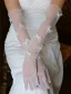 Vintage / Retro White Bow Pearl Wedding Bridal Gloves 2025 Tulle
