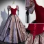 Ethnic Burgundy Prom Dresses 2023 Ball Gown V-Neck Puffy Short Sleeve Backless Floor-Length / Long Prom Formal Dresses
