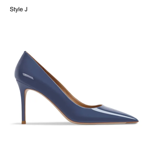 Schöne Nude Handgefertigt Lackleder Ball Pumps 2024 Leder 8 cm Stilettos Spitzschuh Pumps Hochhackige