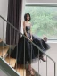 Chic / Beautiful Black Prom Dresses 2022 A-Line / Princess Strapless Sleeveless Backless Floor-Length / Long Prom Formal Dresses