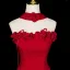Chic / Belle Rouge Perlage Appliques Robe De Soirée 2026 Trompette / Sirène Bustier Sans Manches Dos Nu Train De Balayage Robe De Ceremonie