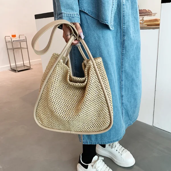 Mode Vita Fläta Casual Damväskor 2023