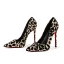 Sexy Champagne Leopard Print Evening Party Pumps 2023 Leather 12 cm Stiletto Heels Pointed Toe Pumps High Heels