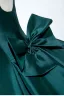 Vintage / Retro Dark Green Bow Satin Prom Dresses 2025 Ball Gown Scoop Neck Sleeveless Backless Floor-Length / Long Prom Formal Dresses