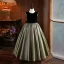Chic / Beautiful Black Gold Birthday Flower Girl Dresses 2024 Ball Gown Scoop Neck Sleeveless Bow Floor-Length / Long