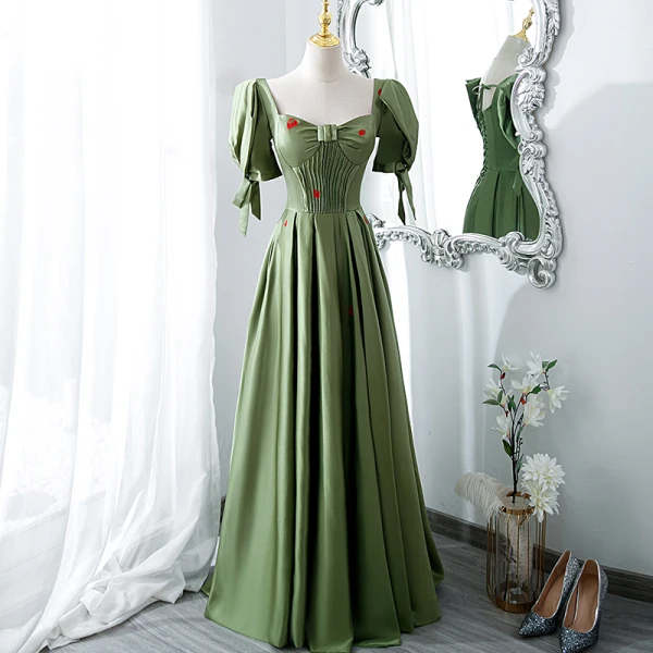 green strawberry dress Waverly Strawberry Patch Swing Dress