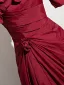Fashion Burgundy Split Front Prom Dresses 2024 A-Line / Princess Strapless Sleeveless Backless Sweep Train Prom Formal Dresses