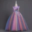 Chic / Beautiful Burgundy Appliques Pearl Lace Flower Birthday Flower Girl Dresses 2024 Ball Gown Scoop Neck Sleeveless Bow Sash Floor-Length / Long