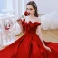 Chic / Beautiful Burgundy Satin Prom Dresses 2022 A-Line / Princess Off-The-Shoulder Pearl Bow Sleeveless Backless Floor-Length / Long Prom Formal Dresses