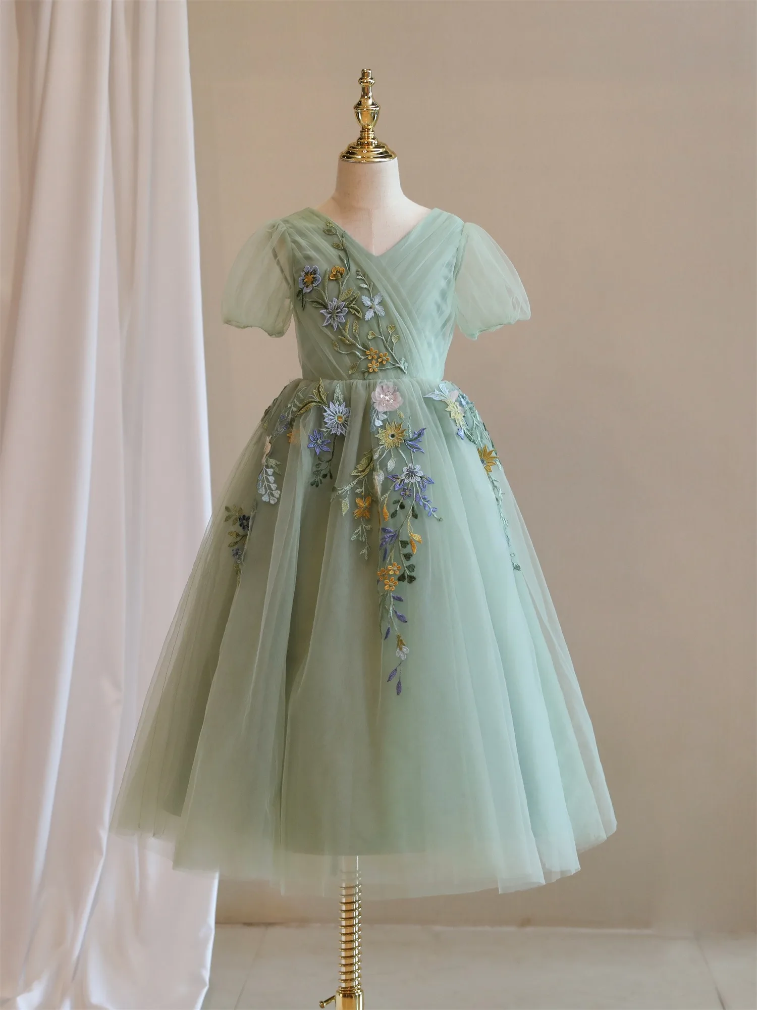 blue dress for baby girl Green Sequins Toddler Knee Length 1st Birthday Party Girl Dress J353, Green B / Child-14