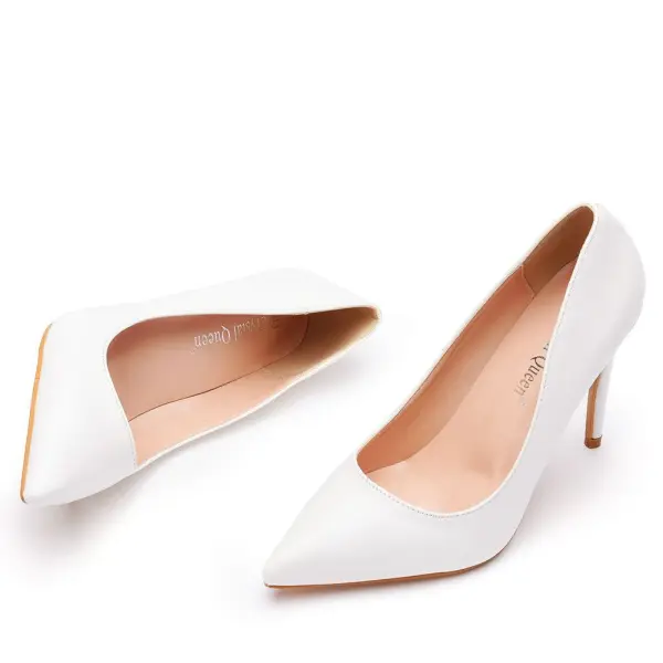 Schöne Weiß Büro OL Pumps 2023 11 cm Stilettos Spitzschuh Pumps Hochhackige