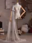 Unusual White Handmade  Pearl Sequins Prom shawl 2025 High Neck Tulle