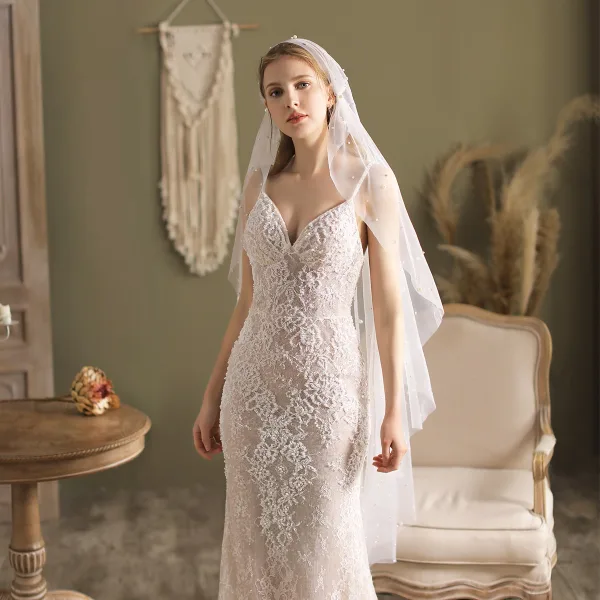 Vintage / Originale Blanche Perle 1 m Voile De Mariée 2025