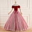 Schöne Rot Ballkleider 2023 Off Shoulder Ballkleid Kurze Ärmel Rückenfreies Schleife Stoffgürtel Lange Ball Festliche Kleider