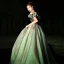 Fashion Green Prom Dresses 2024 A-Line / Princess Ruffle Off-The-Shoulder Sleeveless Backless Floor-Length / Long Prom Formal Dresses