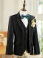 Black Winter Fall Long Sleeve 6-piece Boys Wedding Suits 2025 Body Jewellery Coat Pants Shirt Tie Vest