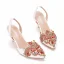 Charming Multi-Colors Rhinestone White Wedding Shoes 2022 7 cm Stiletto Heels Pointed Toe Wedding High Heels