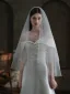 Chic / Belle Blanche Glitter Voile De Mariée 2025 1 m Tulle Mariage