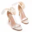 Sexy Champagne Evening Party Womens Sandals 2023 Satin Ankle Strap 10 cm Stiletto Heels Open / Peep Toe Sandals High Heels