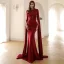 Chic / Beautiful White Trumpet / Mermaid Evening Dresses 2022 Scoop Neck Long Sleeve Sweep Train Evening Party Formal Dresses