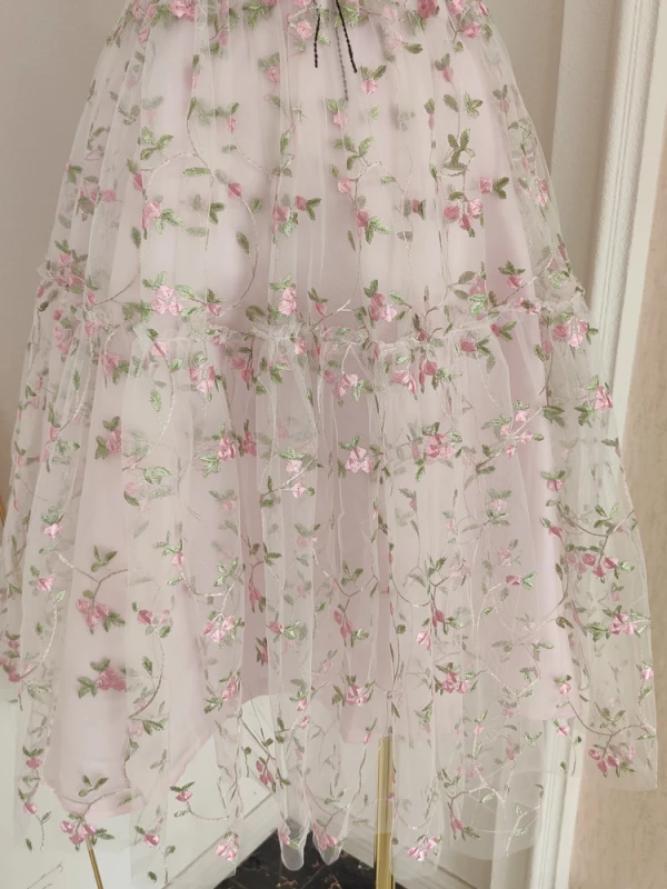 Flower Fairy Chic / Beautiful Multi-Colors Pearl Appliques Homecoming Graduation Dresses 2023 A-Line / Princess Spaghetti Straps Bow Sash Sleeveless Backless Tea-length