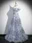 Glitzernden Himmelblau Perlenstickerei Pailletten Ballkleider 2025 A Linie Off Shoulder Kurze Ärmel Rückenfreies Lange Ball Festliche Kleider