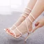 Sexy White Cocktail Party Womens Sandals 2023 10 cm Stiletto Heels Ankle Strap Open / Peep Toe Sandals High Heels