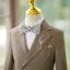 Fall Winter Coffee Long Sleeve Boys Wedding Suits 2024 Body Jewellery Coat Pants Shirt Tie