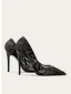 Vintage / Retro Black Embroidered Evening Party Pumps 2025 10 cm Stiletto Heels Pointed Toe Pumps High Heels