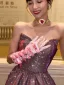 Sexy Traube Glanz Ballkleider 2024 A Linie Bandeau Ärmellos Rückenfreies Sweep / Pinsel Zug Ball Festliche Kleider