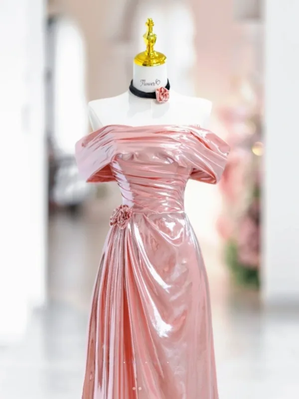 Charming Champagne Beading Evening Dresses 2025 Trumpet / Mermaid Off-The-Shoulder Sleeveless Backless Sweep Train Evening Party Formal Dresses