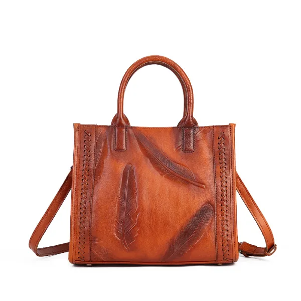 Vintage / Retro Brown Leather Street Wear Women's Bags Handbag 2023