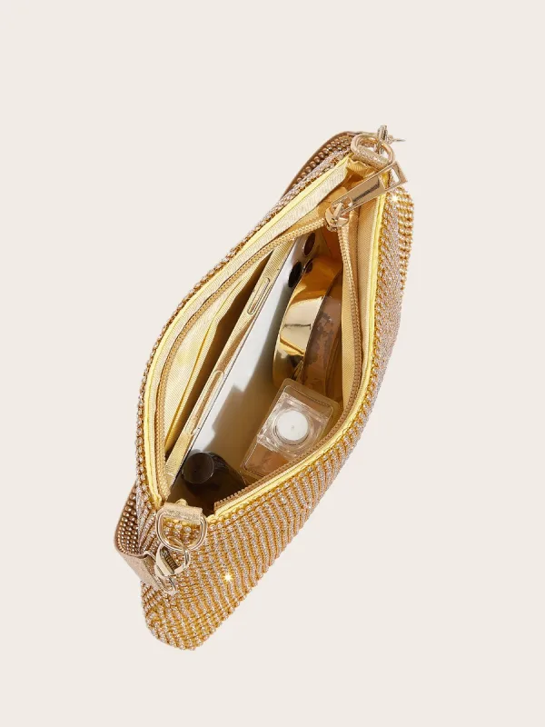 Scintillantes Doré Mode Faux Diamant Soirée Pochette 2023
