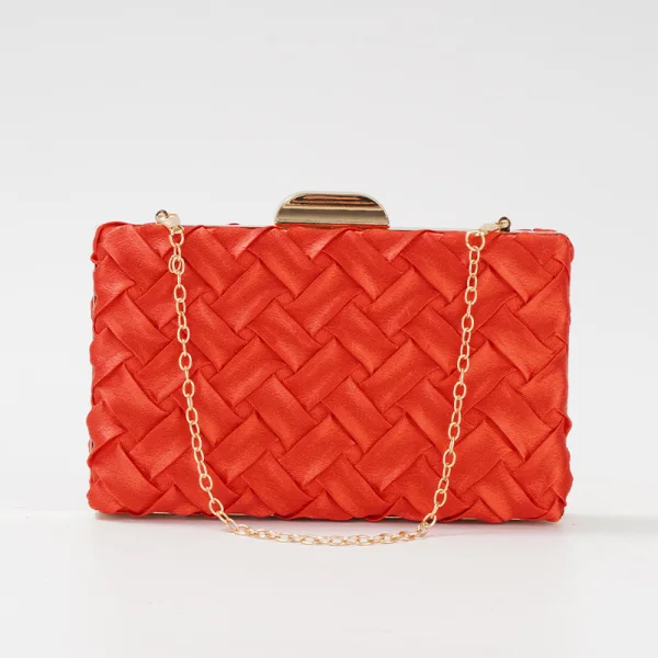 Fashion Blushing Pink Evening Party Braid Clutch Bags 2023