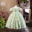 Flower Fairy Sage Green Appliques Birthday Flower Girl Dresses 2025 Ball Gown Spaghetti Straps Pearl Short Sleeve Backless Floor-Length / Long