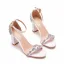 Charmant Weiß Strass Brautschuhe 2022 Knöchelriemen 7 cm Stilettos Peeptoes Hochzeit Sandaletten Hochhackige